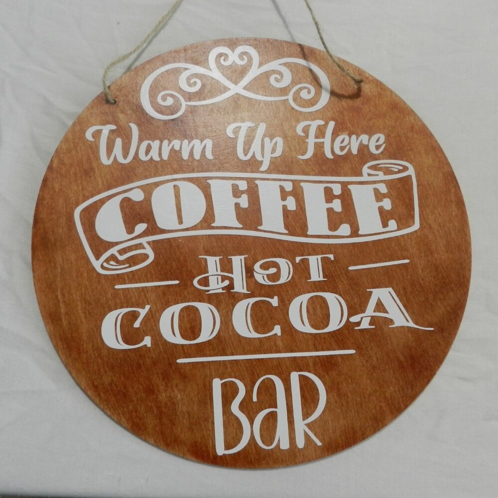 Set of 3 handmade signs painted balsa wood with rope hanger for parties/events